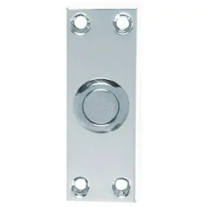 Decorative Door Bell Cover Polished Chrome 76 x 25mm Victorian Square Edged