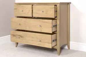 Edward Hopper Oak 2 Over 2 Chest of Drawers