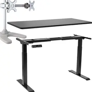 Ergonomic Electric Height Adjustable Standing Desk with Dual Monitor Stand for Enhanced Workspace