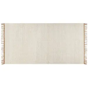 Jute Area Rug 80 x 150 cm Light Beige LUNIA