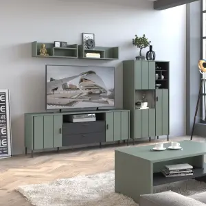 Arundel TV Cabinet 2 Door 2 Drawer 173cm Wide in Green/Grey