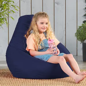 Veeva Kids High Back Bean Bag Navy Blue Indoor Outdoor Childrens Bean Bags