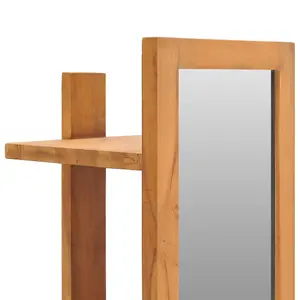 Berkfield Wall Mirror with Shelves 30x30x120 cm Solid Teak Wood