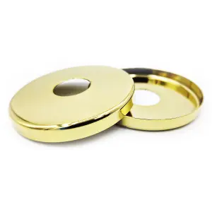 2 x 21mm G1/2 Gold Tap Shower Pipe Cover High Collar Steel