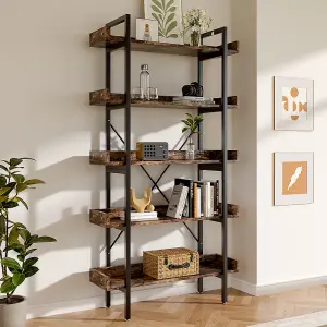 173cm H x 92cm W Rack 5 Shelf Shelving Unit Industrial Style Shelving Storage Unit with Metal Frame Display Rack