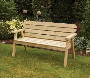 Woodshaw Hampton 5ft Wooden Garden Park Patio Bench Chair 3 Seater