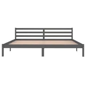 Berkfield Day Bed Solid Wood Pine 200x200 cm Super King Grey