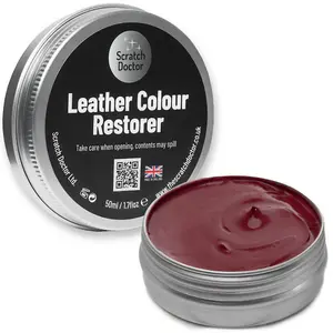 Scratch Doctor Leather Colour Restorer, Recolouring Balm for faded and worn leather 50ml Bordeaux