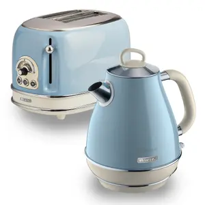 Ariete ARPK3 Vintage Retro Jug Kettle & Toaster Set, Blue