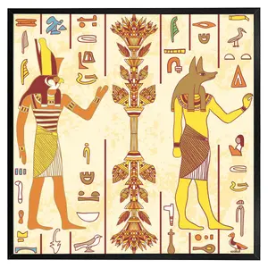 Egyptian gods & ancient egyptian hieroglyphs (Picutre Frame) / 16x16" / White