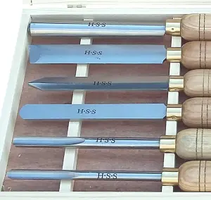 Charnwood W834 HSS Woodturning Chisel Set For Wood Lathe, 6 Piece Set