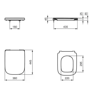 Ideal Standard i.life A White Square Soft close Toilet seat