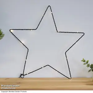 Gift Star Silver Warm White 15 LED Battery Operated x 2