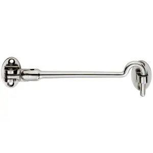 Silent Pattern Cabin Hook & Eye Bright Stainless Steel 200mm Arm Cabinet Hatch