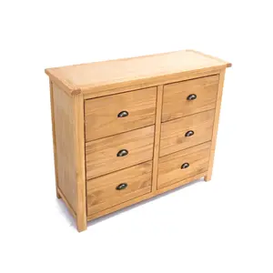 Lugo 6 Drawer Chest of Drawers Brass Cup Handle