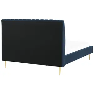 Velvet EU Double Size Bed Blue MARVILLE