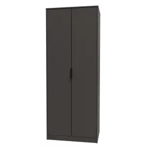 Fuji 2 Door Wardrobe in Graphite (Ready Assembled)