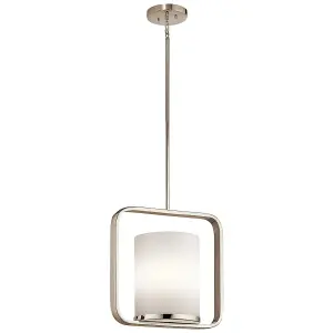 Elstead City Loft 1 Light Medium Ceiling Pendant Polished Nickel, E27