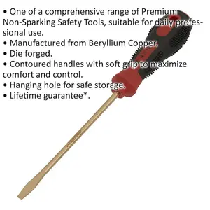 Non-Sparking 4 x 100mm Slotted Screwdriver with Soft Grip Handle