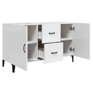 Jerrell Sideboard 100x36x60 cm Engineered Wood High Gloss White