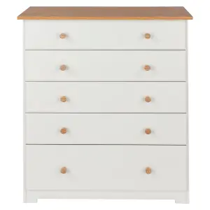 Colorado 5 drawer chest, soft white