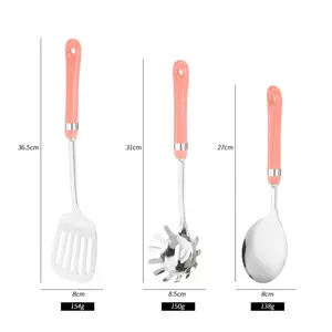 Shela 7 Piece Kitchen Utensil Set (Set of 7) Pink/Silver