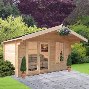 Shire Cannock 12x12 ft & 1 window Apex Wooden Cabin with Felt tile roof - Assembly service included