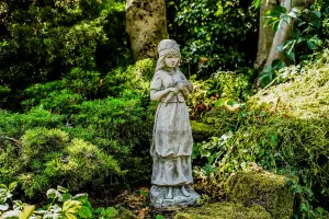 Large Harvest Girl Stone Cast Statue