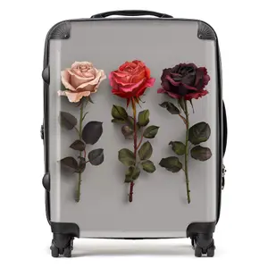 3 Red And Pink Roses Suitcase - Large