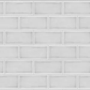 Splashwall Alloy White Cracked tile Aluminium Splashback, (H)800mm (W)600mm (T)4mm