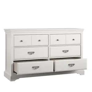 Bristol 6 Drawer Dresser White