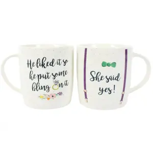 Set of 2 She Said Yes Mugs for Couples