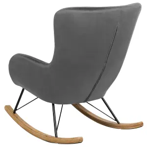 Rocking Chair ELLAN Velvet Dark Grey