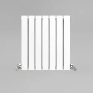 White Flat Tube 600x532mm Horizontal Double Panel Heated Towel Radiator