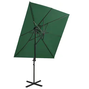 Berkfield Cantilever Umbrella with Double Top Green 250x250 cm