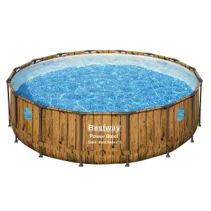 Bestway 18ft x 48" Round Power Steel Swim Vista Series II Above Ground Swimming Pool, Filter Pump & Accessories (2024 Version)