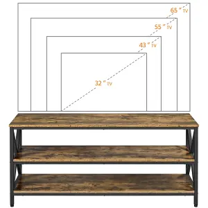 Yaheetech Rustic Brown 3-Layer Shelved TV Stand