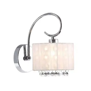 Luminosa Wall Lamp Chrome 1 Light  with Crystal Shade, E14