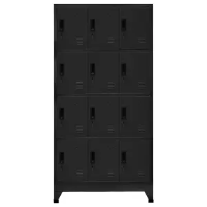 Berkfield Locker Cabinet Black 90x45x180 cm Steel