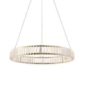 Luminosa Foggia Single Pendant Ceiling Lamp, Chrome Plate, Crystal