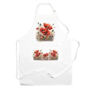 Purely Home  Garden Flowers Poppies Apron - Floral Gifts for Her - Cooking & Baking