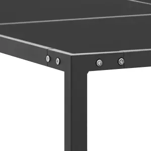 Berkfield Garden Table Anthracite 130x130x72 cm Steel and Glass