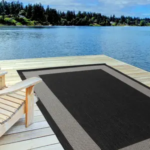 Ecology Collection Outdoor Rugs in Black 200bl