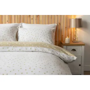 Belledorm Snowfall Duvet Cover Set Cream/White (Superking)