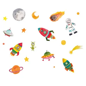 Outer Space Themed Wall Sticker Set