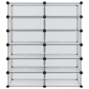 Berkfield Shoe Rack Transparent 94.5x36.5x106 cm PP