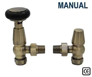 York Manual Radiator Valves - Antique Brass