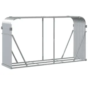 Log Holder Silver 180x45x100 cm Galvanised Steel