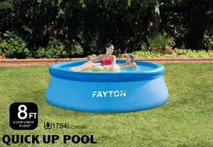 Fayton,  8ft Large Family Paddling Pool, Swimming Pool for Garden Outdoor Summer Inflatable Kids - Blue