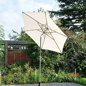 2M Garden Crank & Tilt Cream Parasol